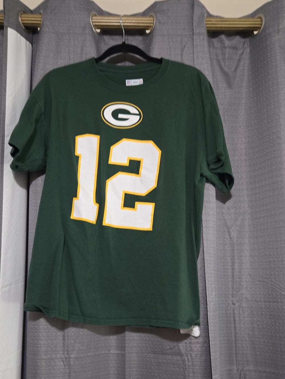 NFL Green Bay Packers Green #12 T‑Shirt with White and Gold Accents